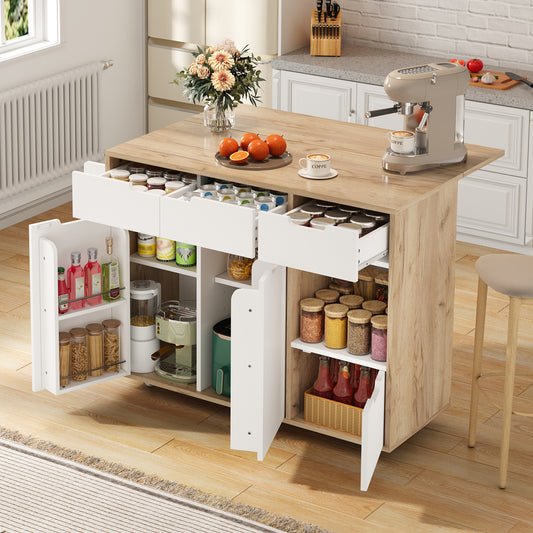 Modern Serving Trolley With 360 Swivel Castors.Intelligent Layout With Drawers, Cupboard Doors And Open Compartments.Flush Handles And Robust Construction   Ideal For Kitchen, Living Room