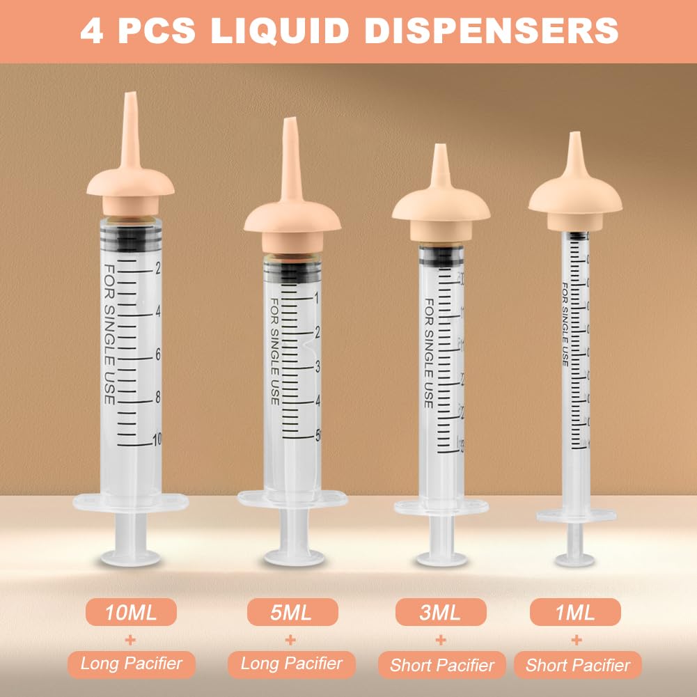 Pet Nursing Kit, Newborn Cat Bottle Feeding Set, For Newborn Puppies, Kitten, Other Small Animals,with Silicone Nursing Nipples, Formula Dispenser,Liquid Syringes,Measuring Cup&Cleaning Brush