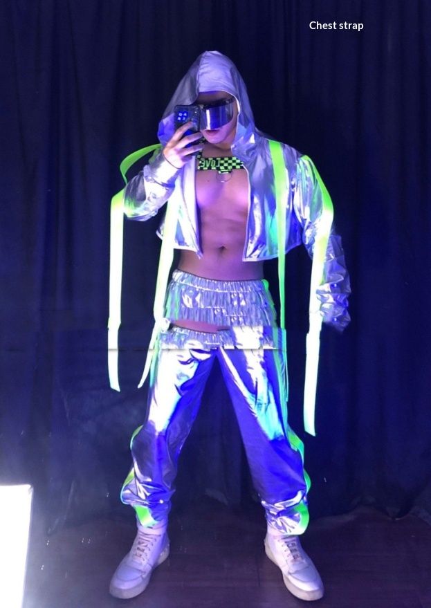 Silver, Futuristic Tech-inspired Opening Show Costume