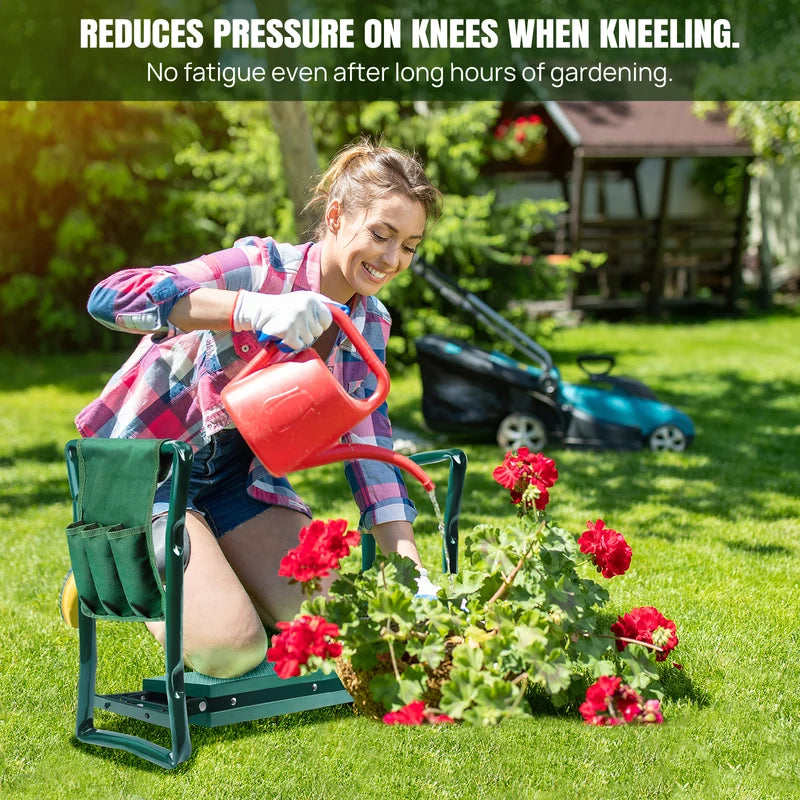 2-In-1Garden Kneeler And Seat,Wide Soft Knee Pads, Heavy-Duty Foldable Gardening Bench Chair ,Gardening Gifts For Friends,Family