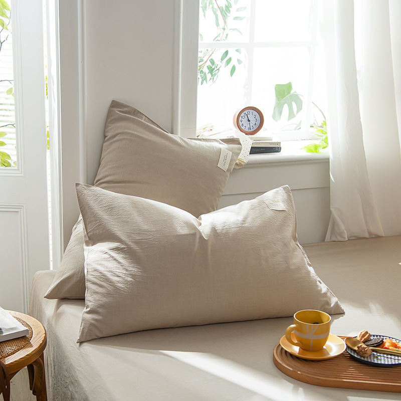 A-Grade Korean-style Washed Cotton Pillowcase Pair
