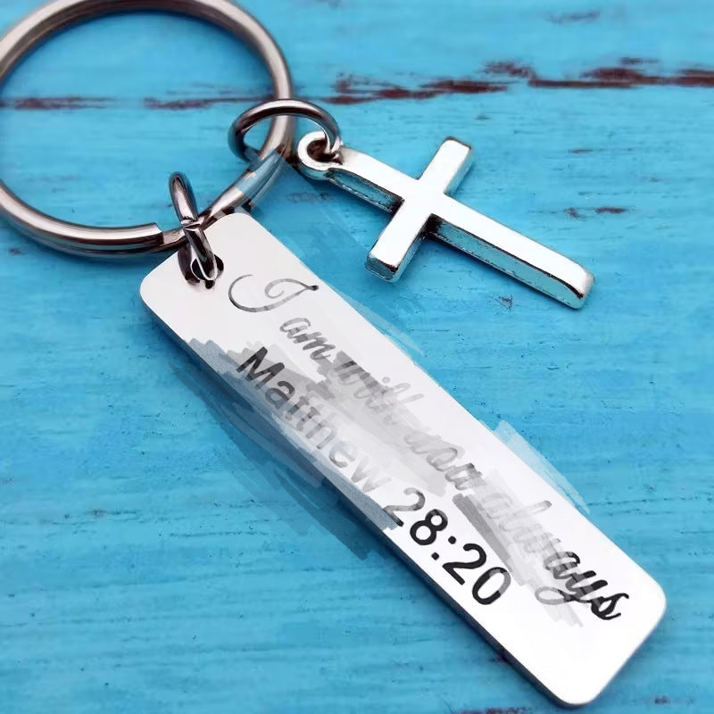 Best-selling Engraved Jewelry Cross Keychain For Bags