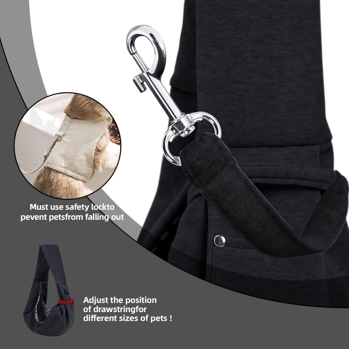 Dog Carrier Sling  Reversible Puppy Carrier Purse With Storage Pocket, Hand Free Dog Sling Carrier For Carry Small Dogs And Cats, Travel Safety Harness, Dog And Cat Harness