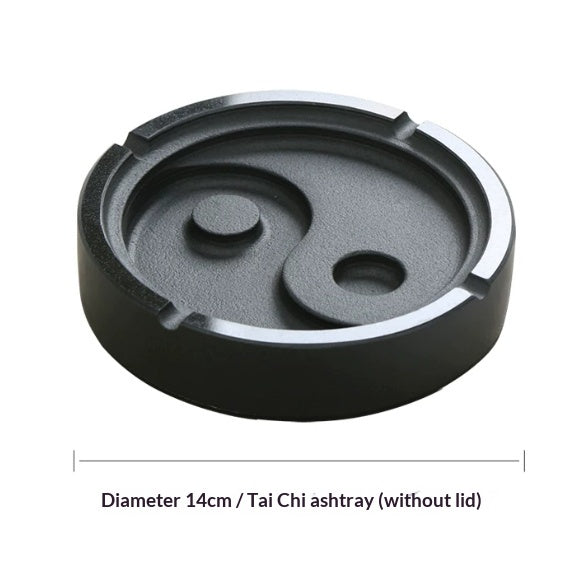 Tai Chi Ashtray With Lid For Home Use