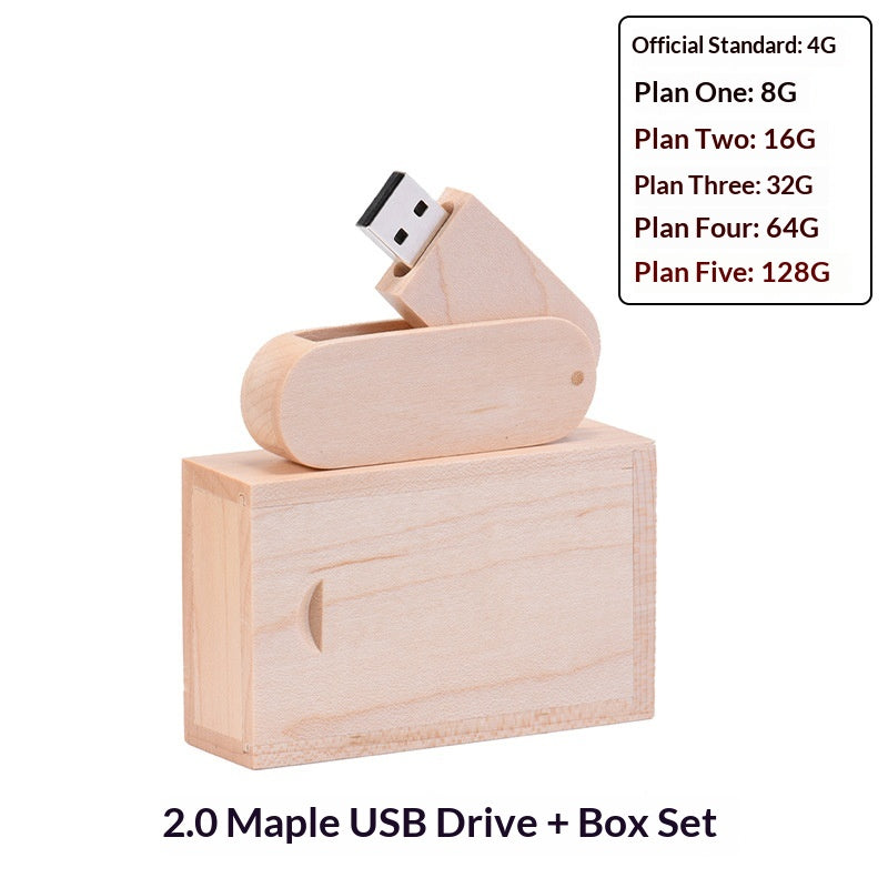 Wooden Box Computer USB Drive Commemorative Gift