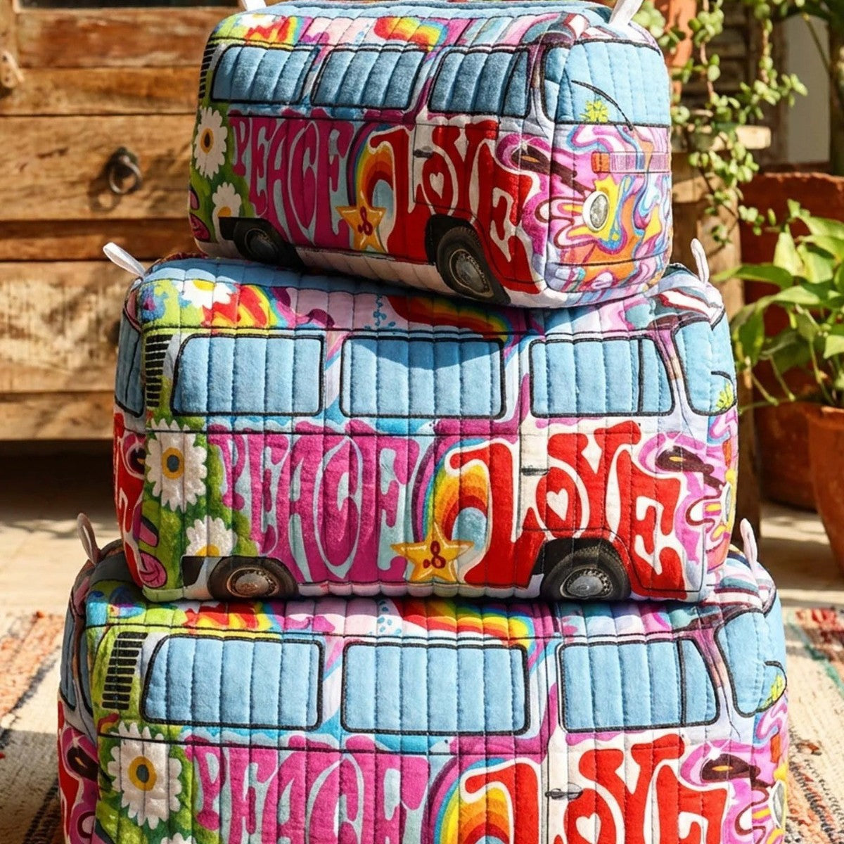 Printed Storage Makeup Three-Piece Set Multifunctional Bag