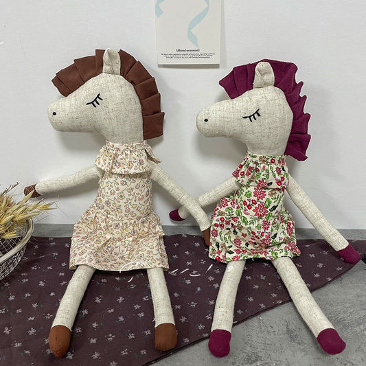 Korean-style Handmade Cotton-linen Doll Dress With Small Floral Print, CuteDesign