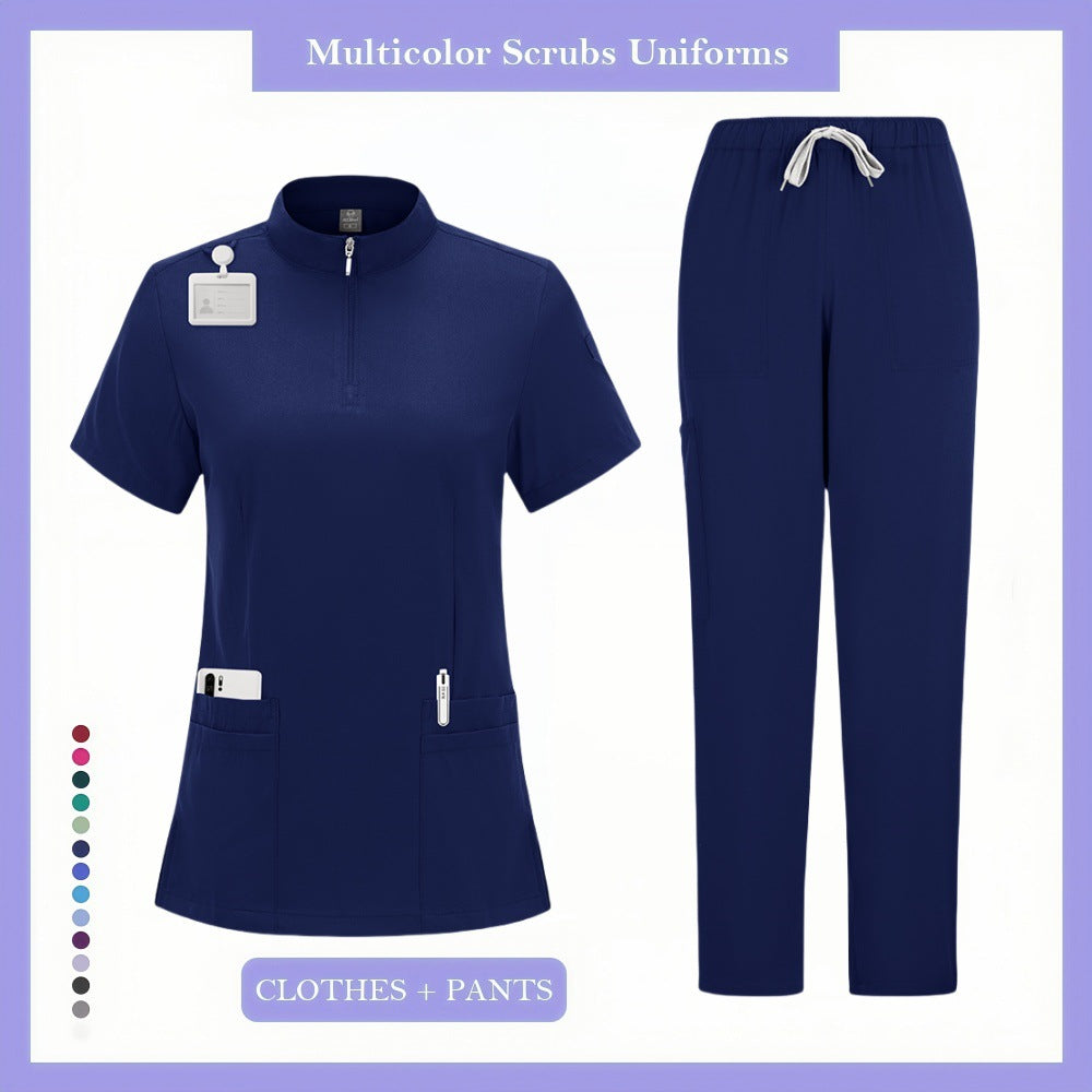 Zipper Beauty Salon Scrub Workwear
