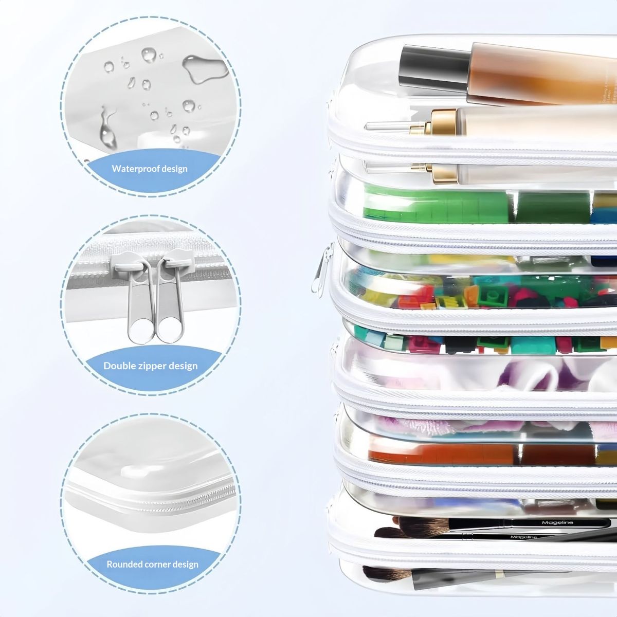 Multi-purpose Cosmetic And Home Foldable PET Zipper Storage Box