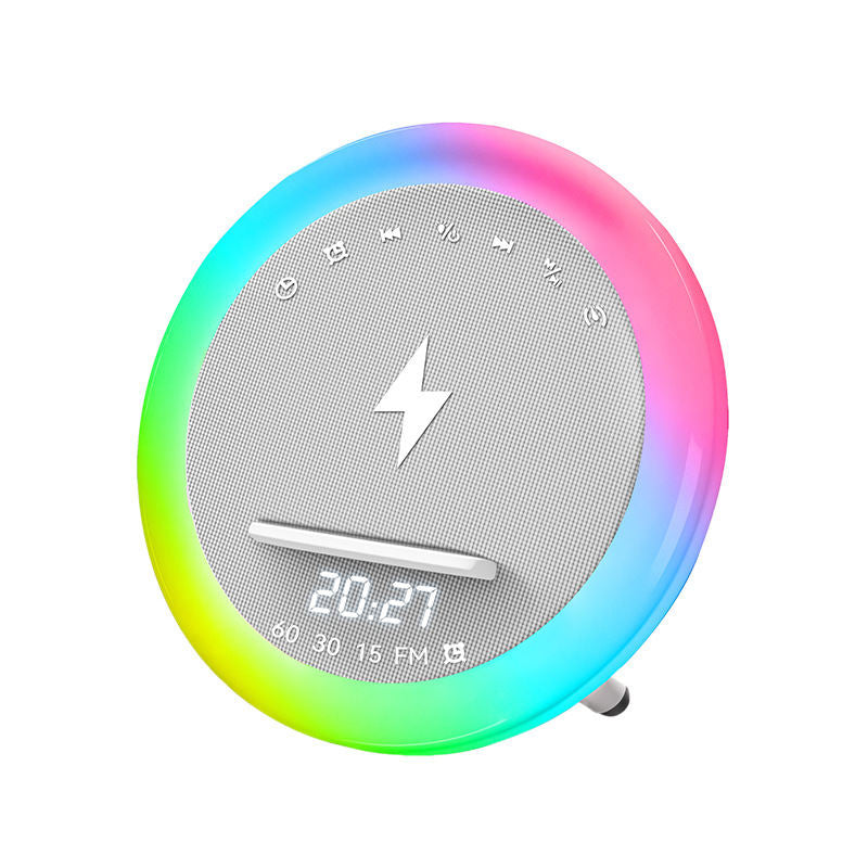 KP-577 Best-Selling Wholesale White Noise Bluetooth Speaker With LED Color Lights Clock Alarm Timer Wireless Charging And Bedside Desktop Functionality