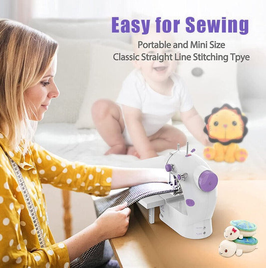 Portable Mini Electric Sewing Machine Multifunctional Desktop Tailor Home Use