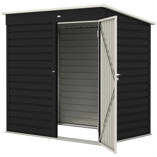 6' X 4' Outdoor Garden Shed, Metal Storage Shed With Lockable Door And Gloves For Backyard Garden Patio, Dark Gray Multiple Packages