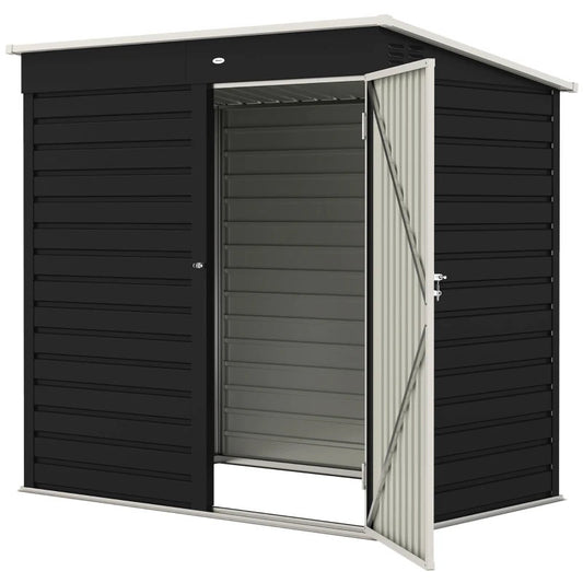 6' X 4' Outdoor Garden Shed, Metal Storage Shed With Lockable Door And Gloves For Backyard Garden Patio, Dark Gray Multiple Packages