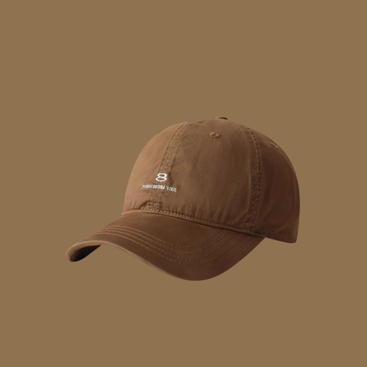 Men's And Women's Matching Solid-Color Embroidered Letters 8 Soft Top Adjustable Fashion Casual Baseball Cap Suitable For Outdoor Travel And Daily Use