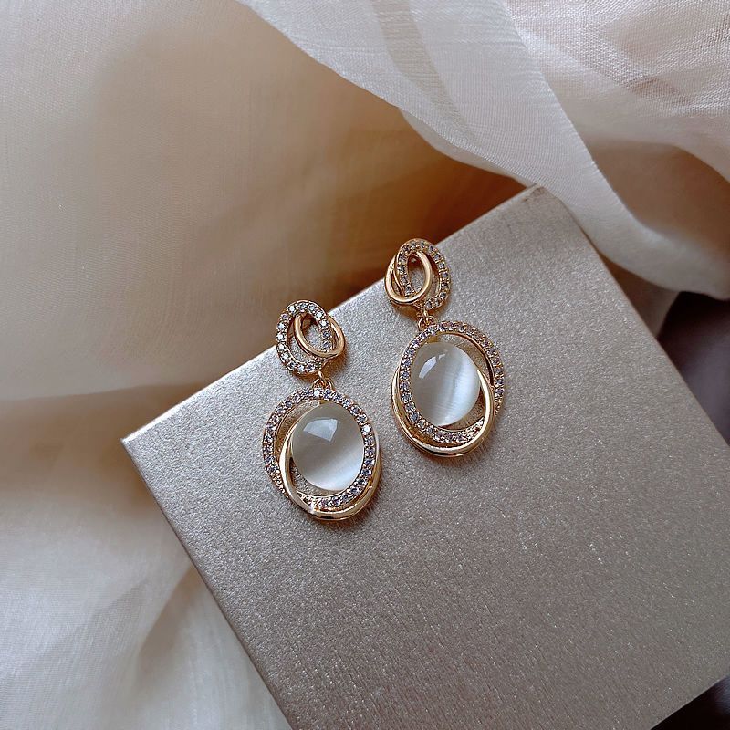 2026 New Cat's Eye Earrings, Korean Style Elegant Dangle Earrings For Ladies