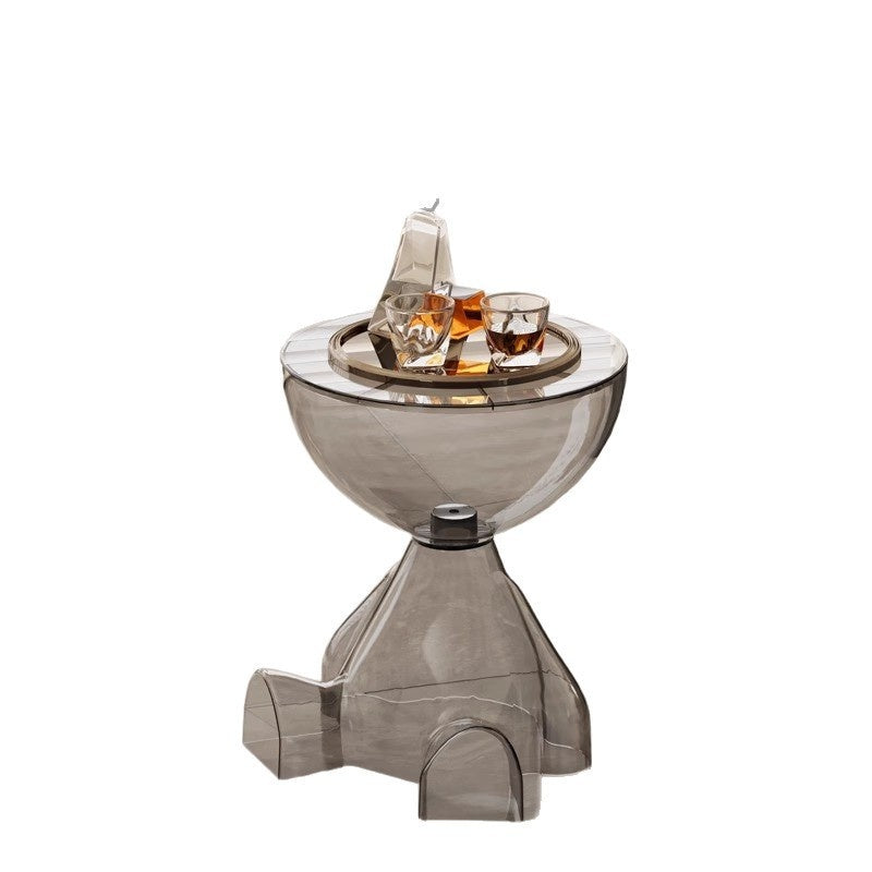 Transparent Floor-to-ceiling Teddy Bear Sofa Living Room Mobile Bedside Table Small Internet-famous Coffee Table