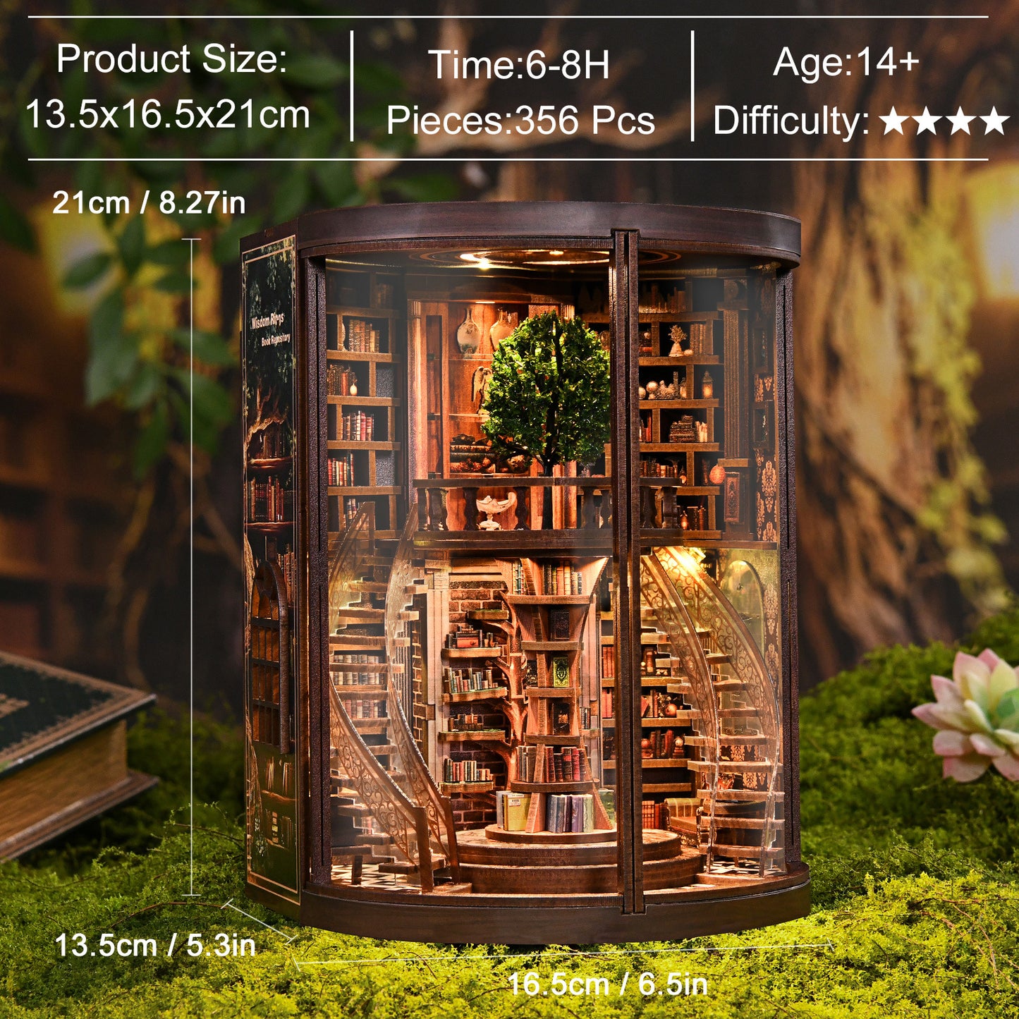 Smart Annual Ring Bookend DIY Cottage 3D Handmade Assembled Book Stand