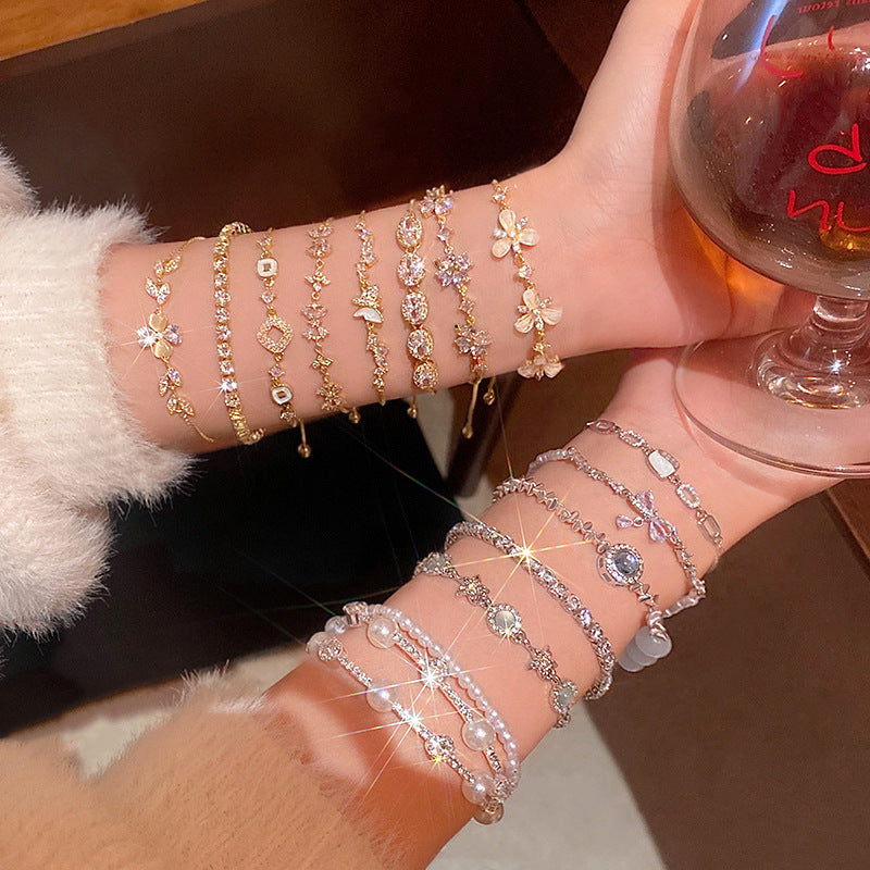 Micro-Inlaid Zircon Super Shiny Bracelet For Women, Light Luxury High-End Crystal Bracelet, 2026 New Hot-Selling Jewelry Wholesale
