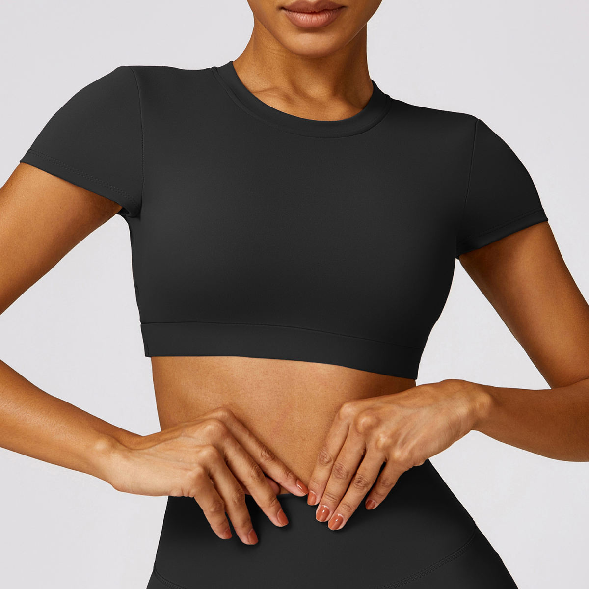 High-strength Shockproof Brushed Tight Sports Yoga Short Sleeve Top