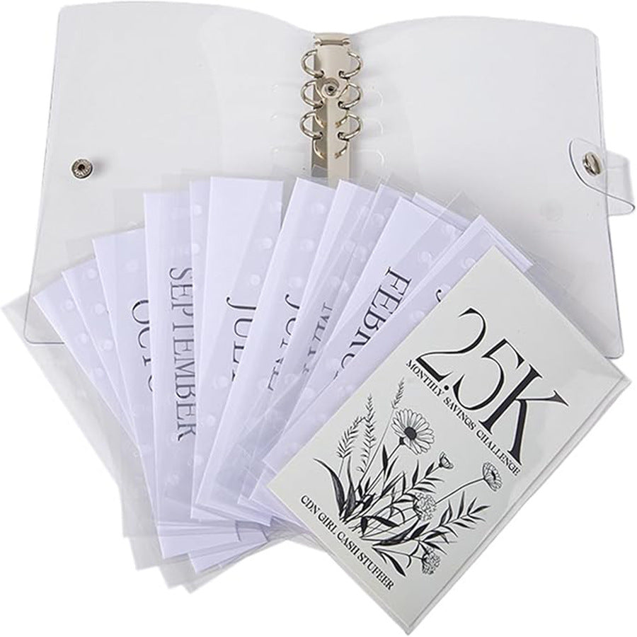 Cross-border Best-selling Savings Book With Six-hole Metal Clips For Organized Storage