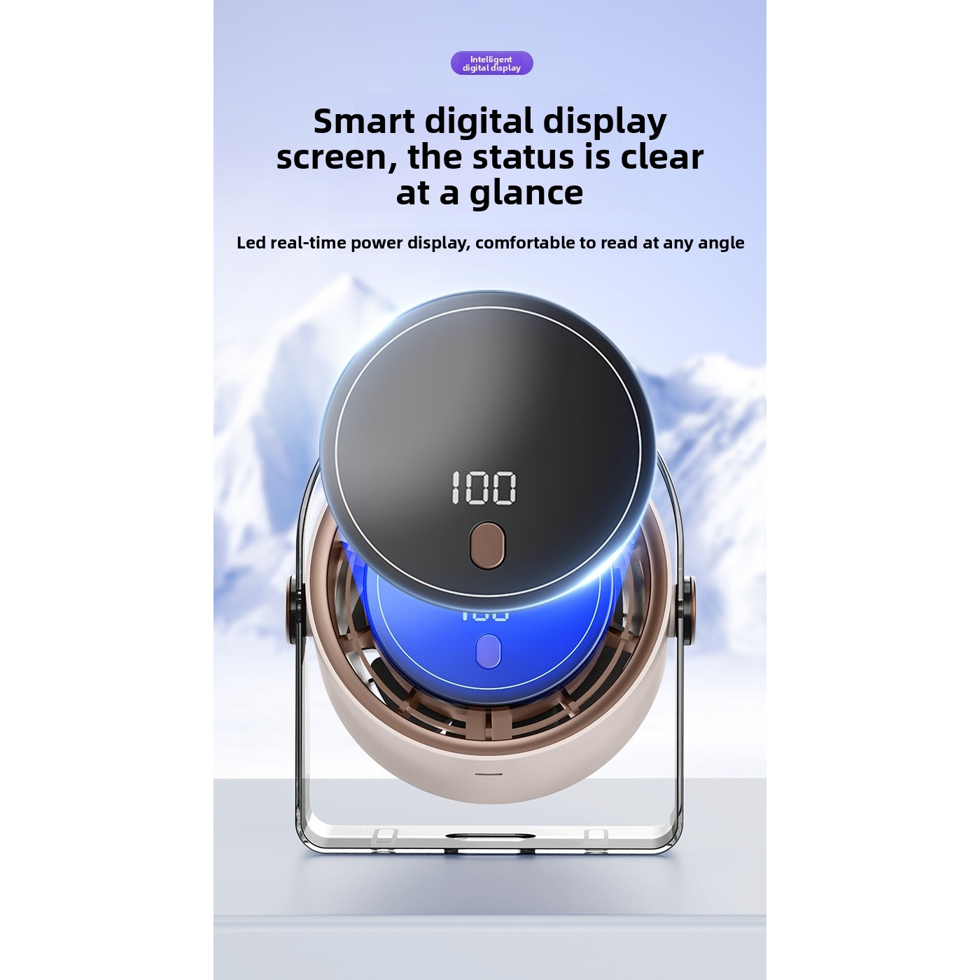 Summer New Circulating Fan, Multi-speed Adjustment, Wall & Desktop Dual Use, USB Rechargeable Mini Fan With Digital Display, High Power Cooling Fan For Home & Office
