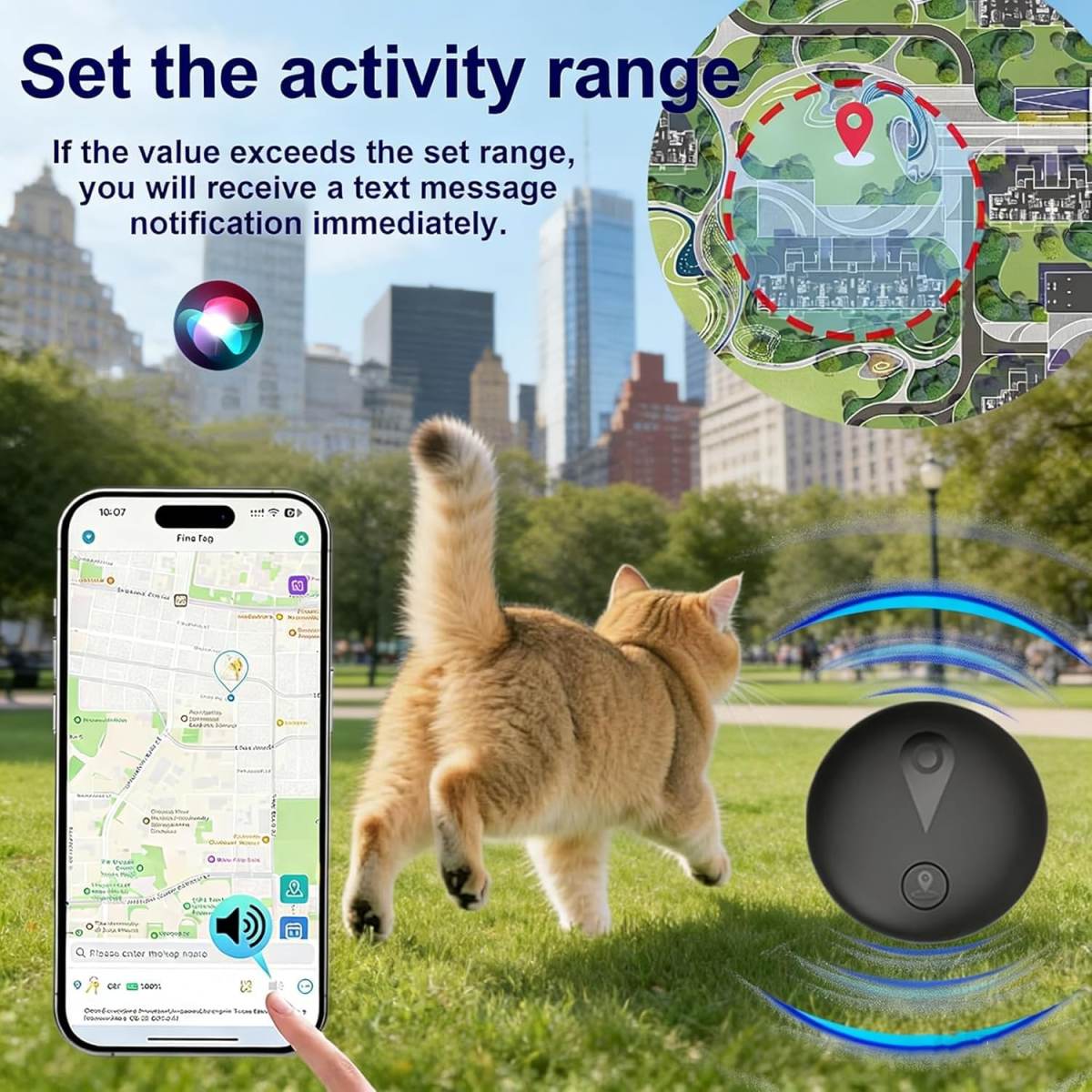 GPS Tracker For Dogs, Smart Collar With Real-Time Location  Pet Location Tracker With Holder, No Monthly Fee  No SIM Card, Works With IOS Find My, Ultra-Slim, IP68 Waterproof