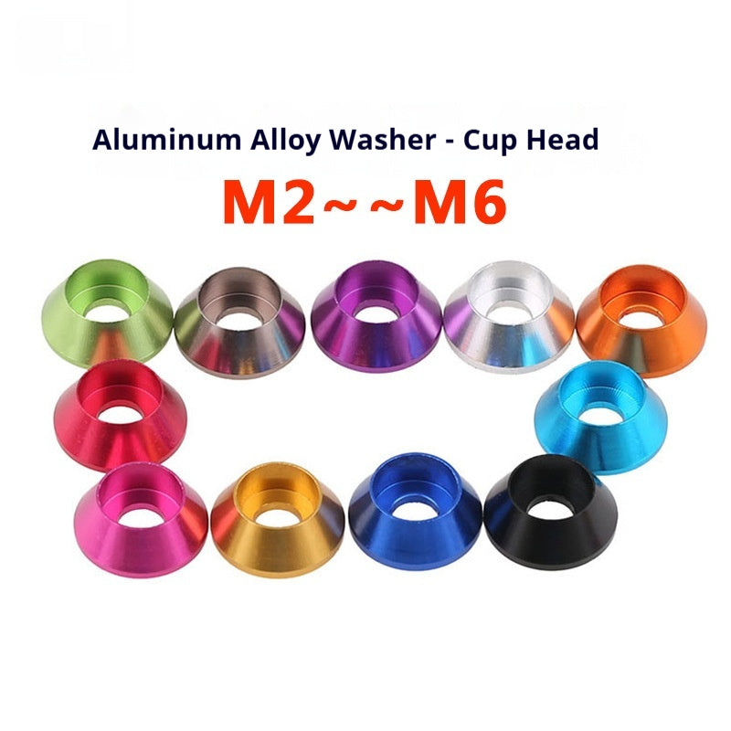DIY 4WD Car Accessories Aluminum Alloy Washers With Countersunk Holes