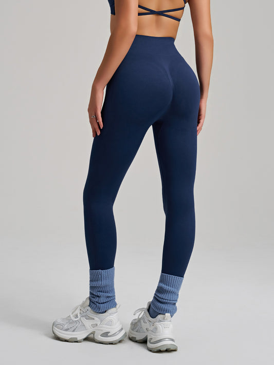 High-Elastic Seamless Knit Yoga Pants For Women, Peach Hip Lifting Workout Leggings For Training, Fitness & Running, Summer Style