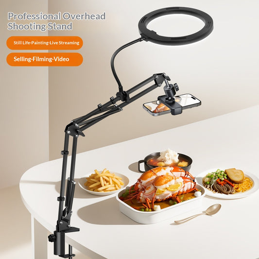 Mobile Phone Desktop Shooting With A Downward-angle Stand And Fill Light