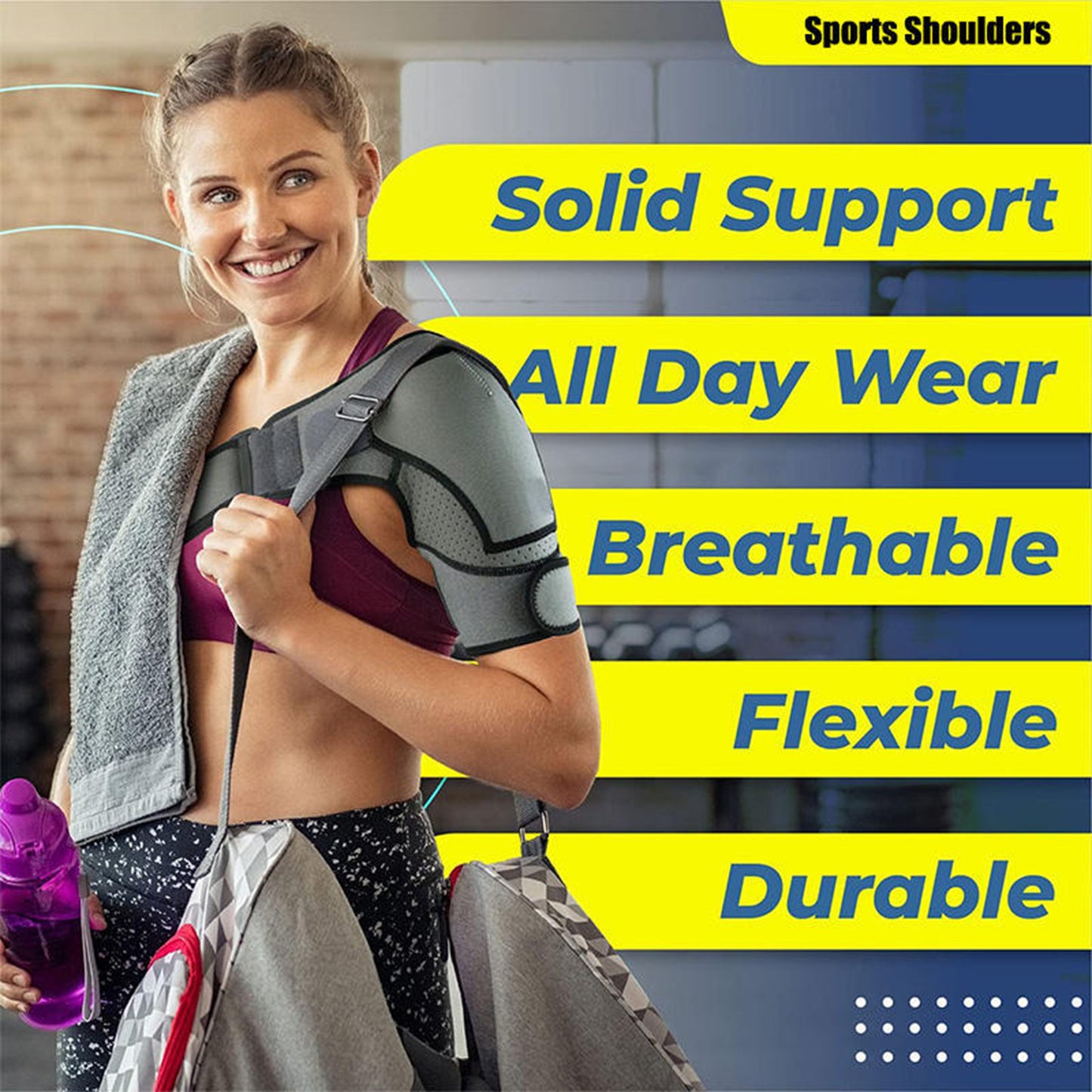 Adjustable Breathable Sports Shoulder Brace - Unisex Compression Support Strap for Joint Protection and Fitness Activities