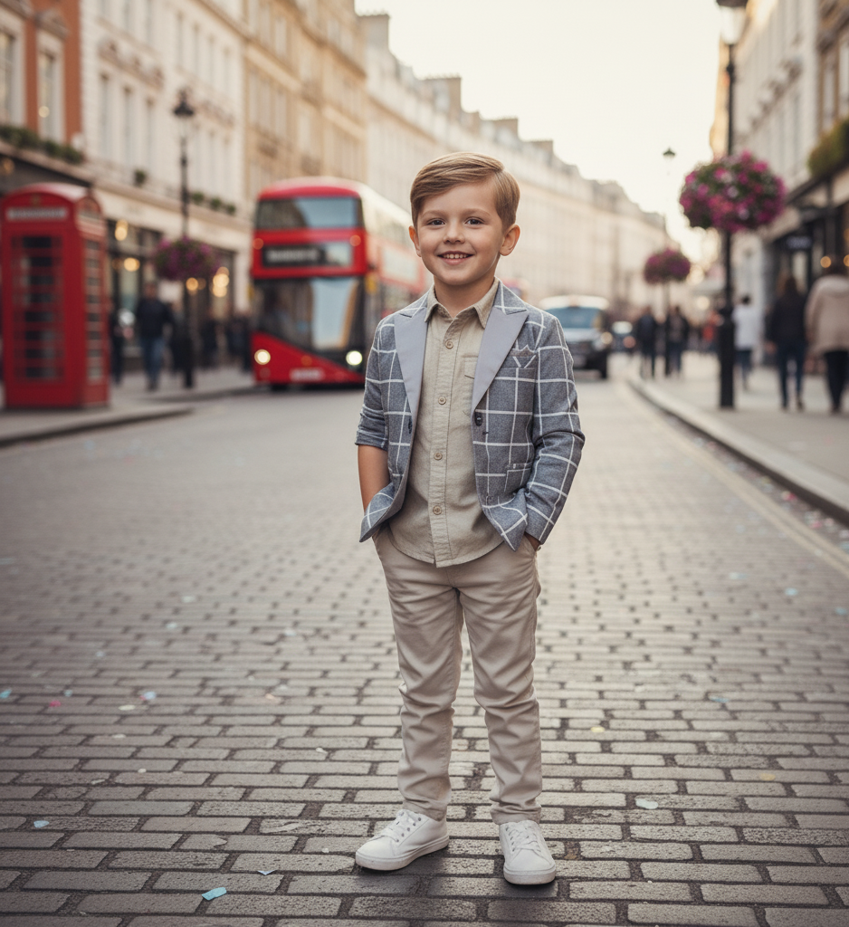 Boys Plaid Blazer Jacket Smart Casual Spring Top Kids Check 4-9Y