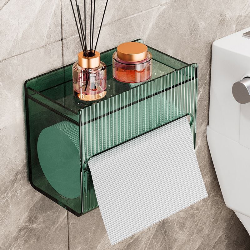 Tissue box-wall-mounted-transparent green-PET-1 piece