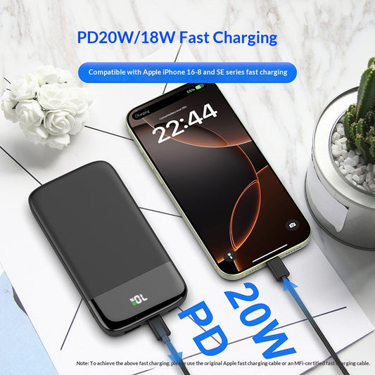 Ultra-thi Portable 10000 MAh Power Bank With Digital Display And Bidirectional Fast Charging