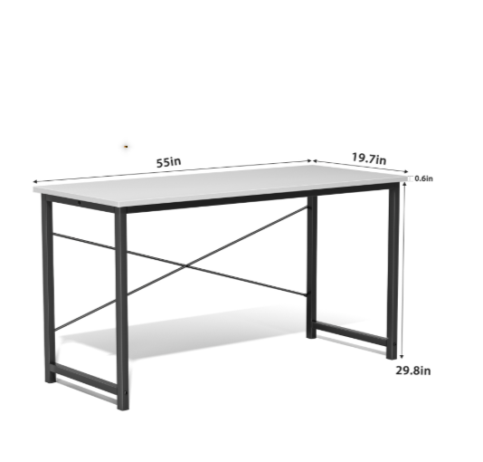 Computer Office Desk For Small Spaces, Writing Gaming Work Desk Modern Kids Study Table With Storage Bag & Headphone Hook