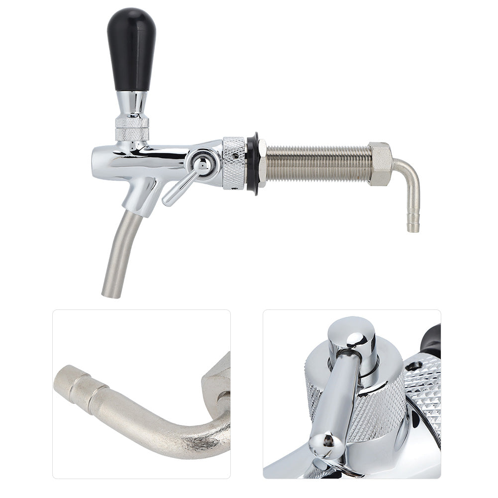G5/8in Thread Long Shank Adjustable Draft Beer Faucet Tap Dispenser Wine Tools Home Brewing Accessories
