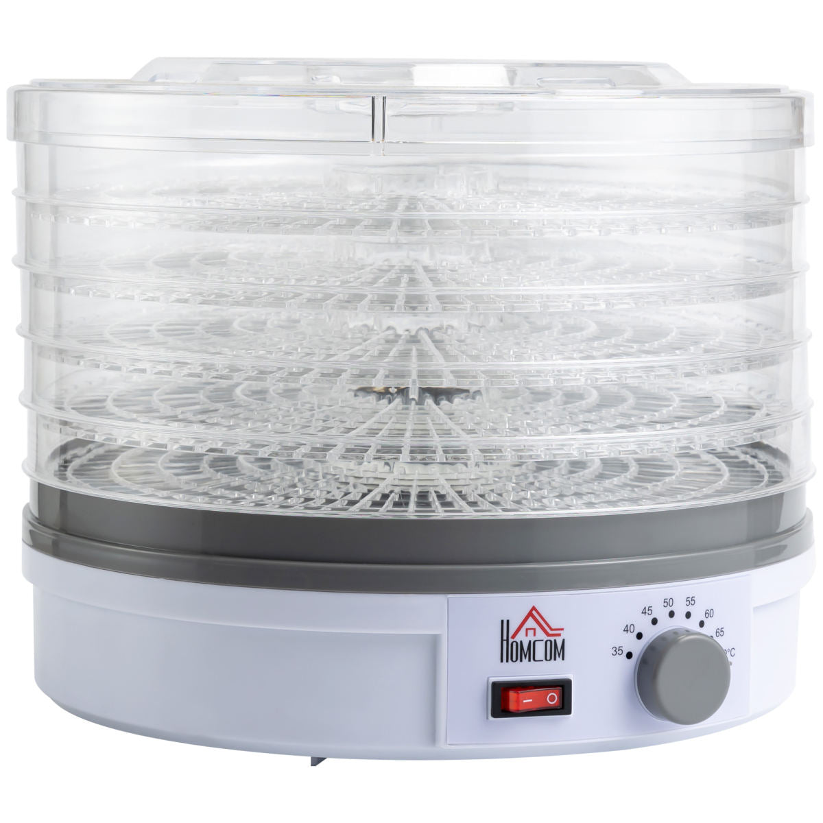 5 Tier Food Dehydrator, 245W Food Dryer Machine With Adjustable Temperature Control For Drying Fruit, Meat, Vegetable, Jerky And Pet Treat, White