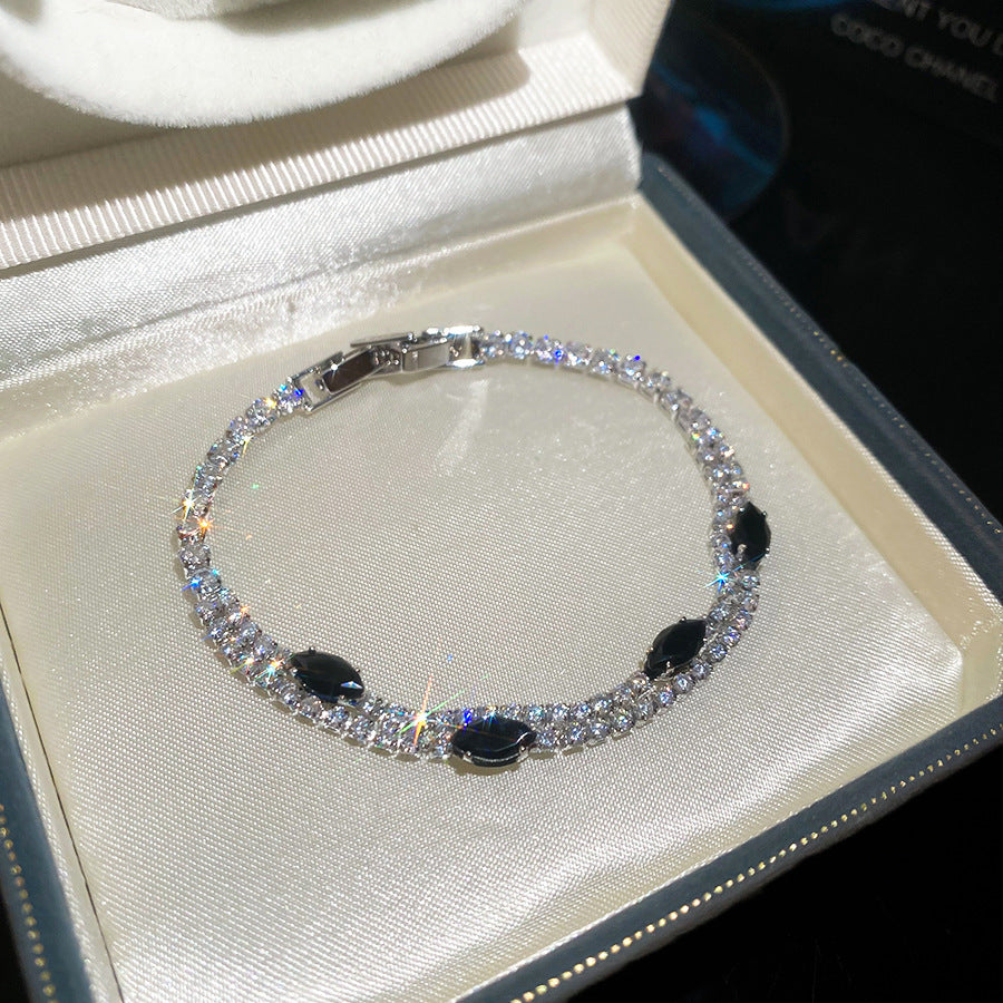 18K Gold Plated Minimalist Double Layer Round Zircon Bracelet Luxury Elegant Bangle Premium Fashion Wrist Jewelry