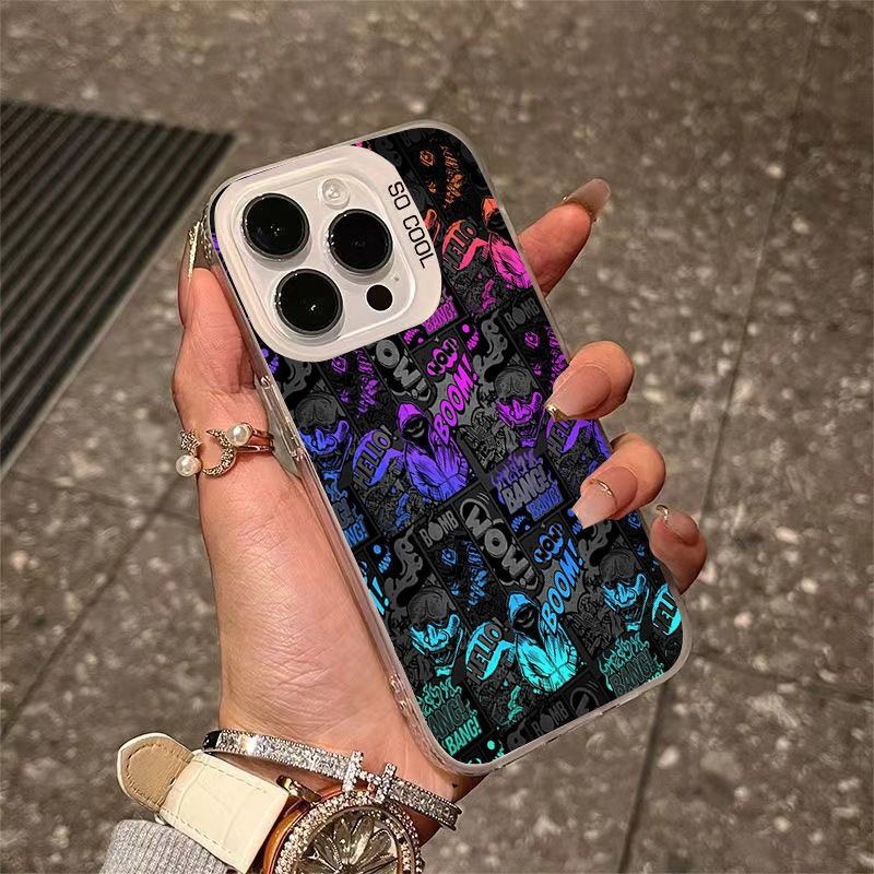 Colorful Silver Cool Graffiti Plastic Mobile Phone Shell