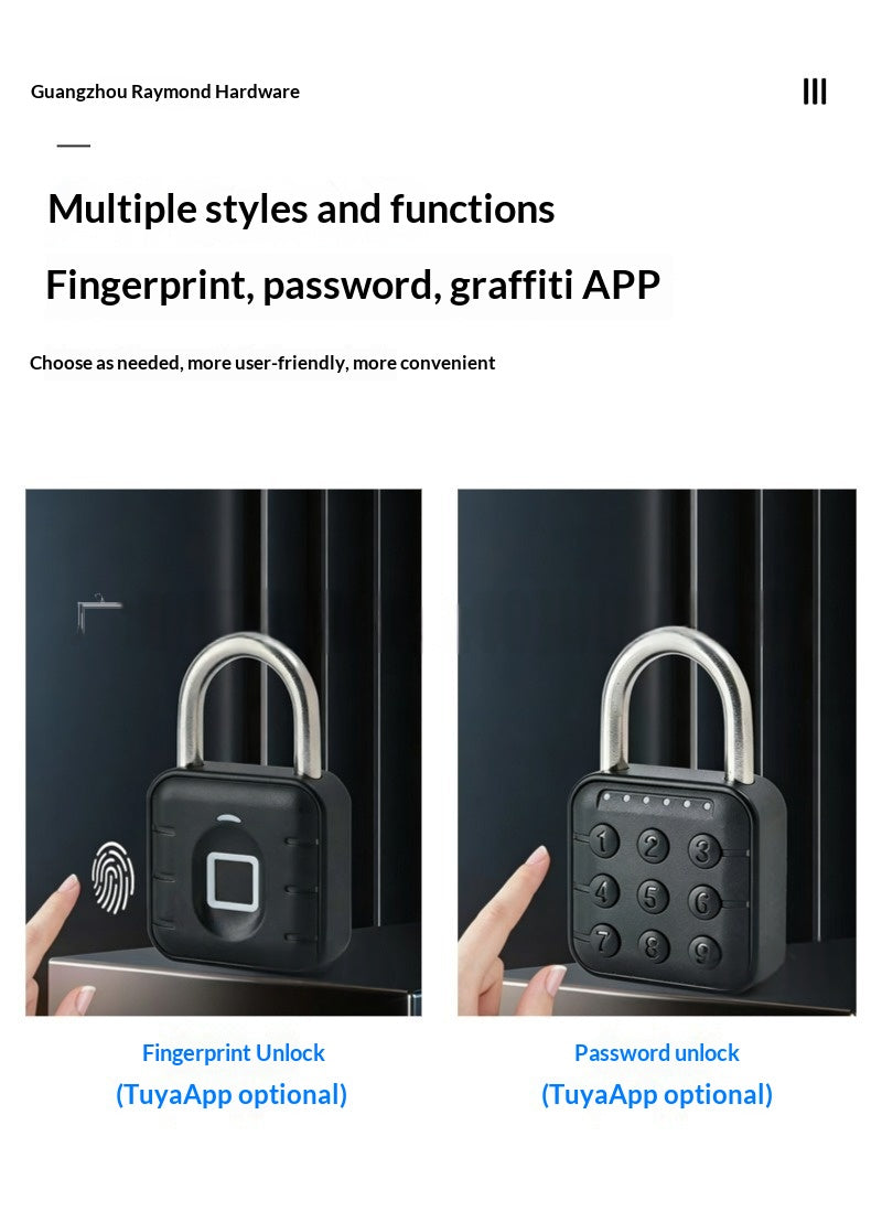 Smart Fingerprint Padlock Electronic Outdoor Rust-Proof Padlock