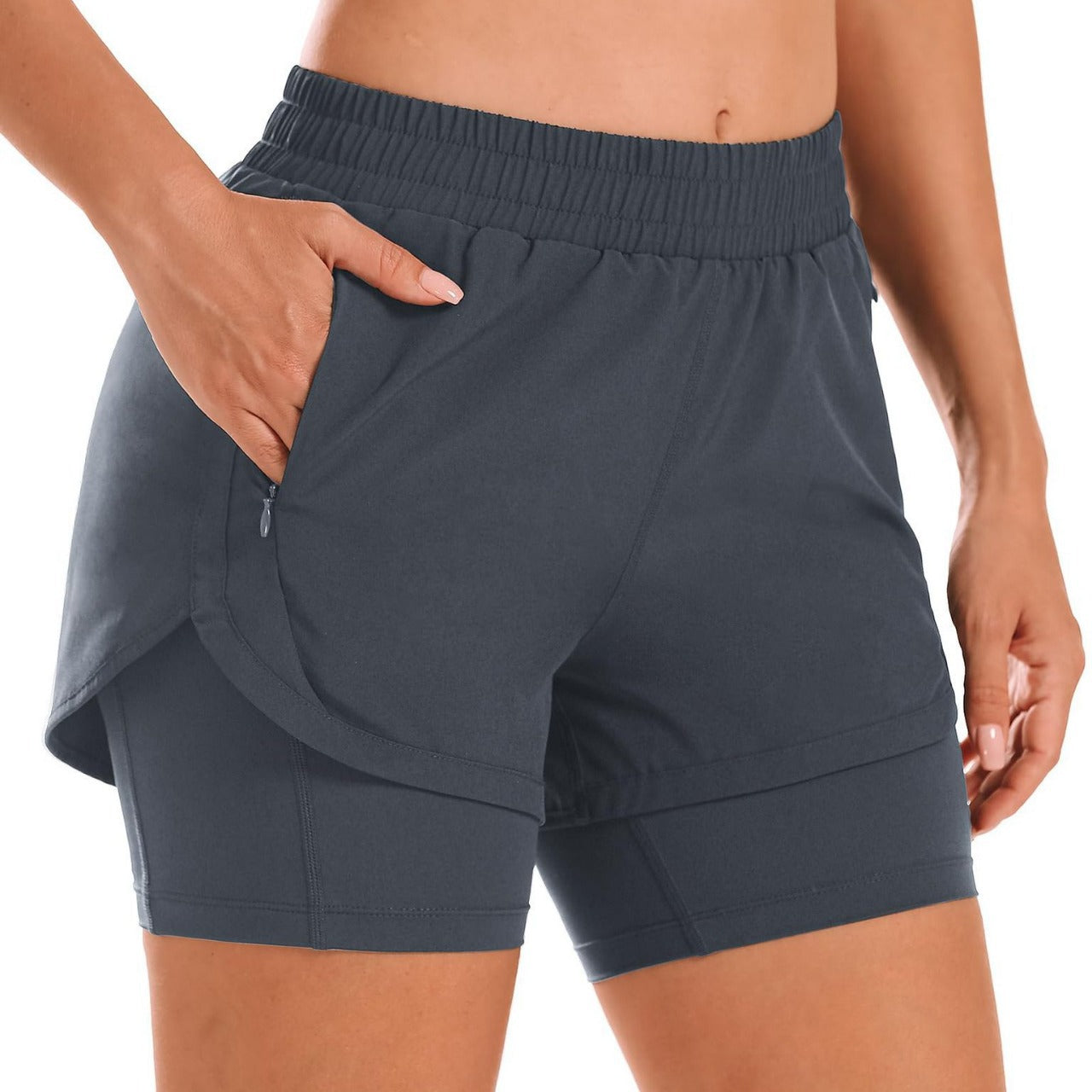 Women Breathable Loose Non-See-Through Yoga Shorts, Athletic Shorts For Hiking Running