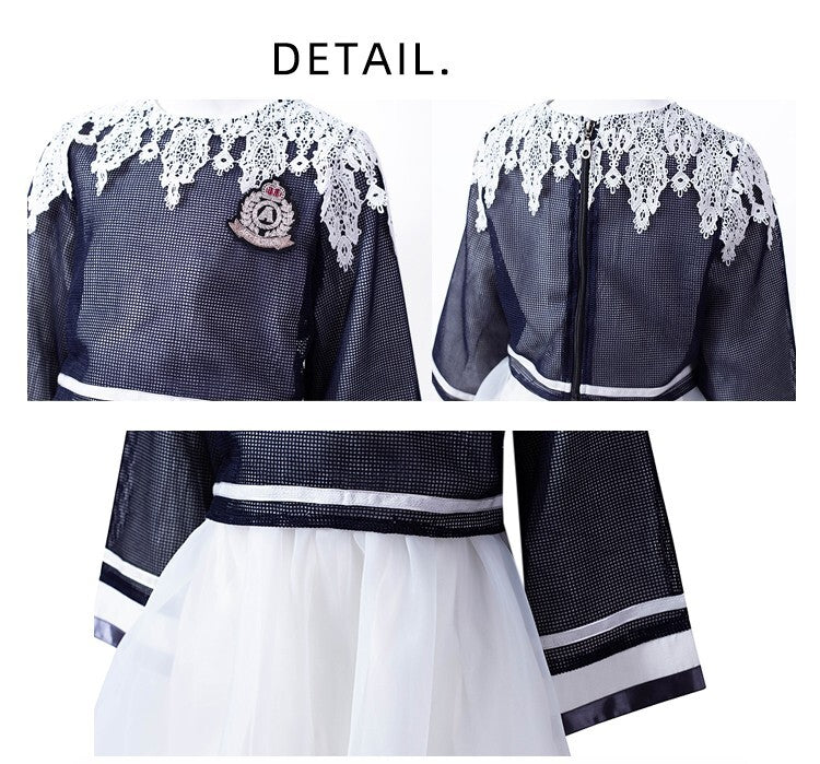 Girls Fashion Loose Fit Top & Dress Set Two-Piece Outfit - Spring