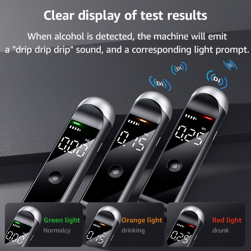 Digital Breath Tester  Portable USB Rechargeable Alcohol Detector - Instant Accurate Results No Smartphone Needed, Durable Personal Use