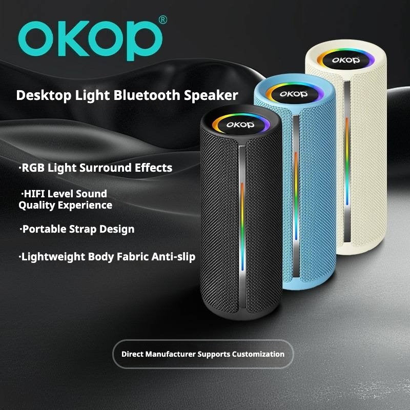 KP-817 Wireless Bluetooth Speaker Outdoor Waterproof Long Battery Life TWS Simple High-Quality Desktop Speaker