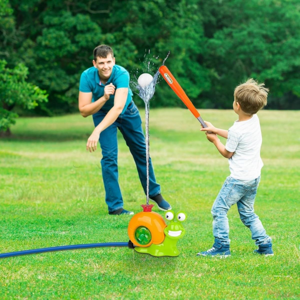 Party Gifts 2-in-1 Water Sprinkler Water Snail Baseball Toy Garden Lawn Water Toy Outdoor Summer Lawn Sprinkler Water Games Outdoor Garden Toy