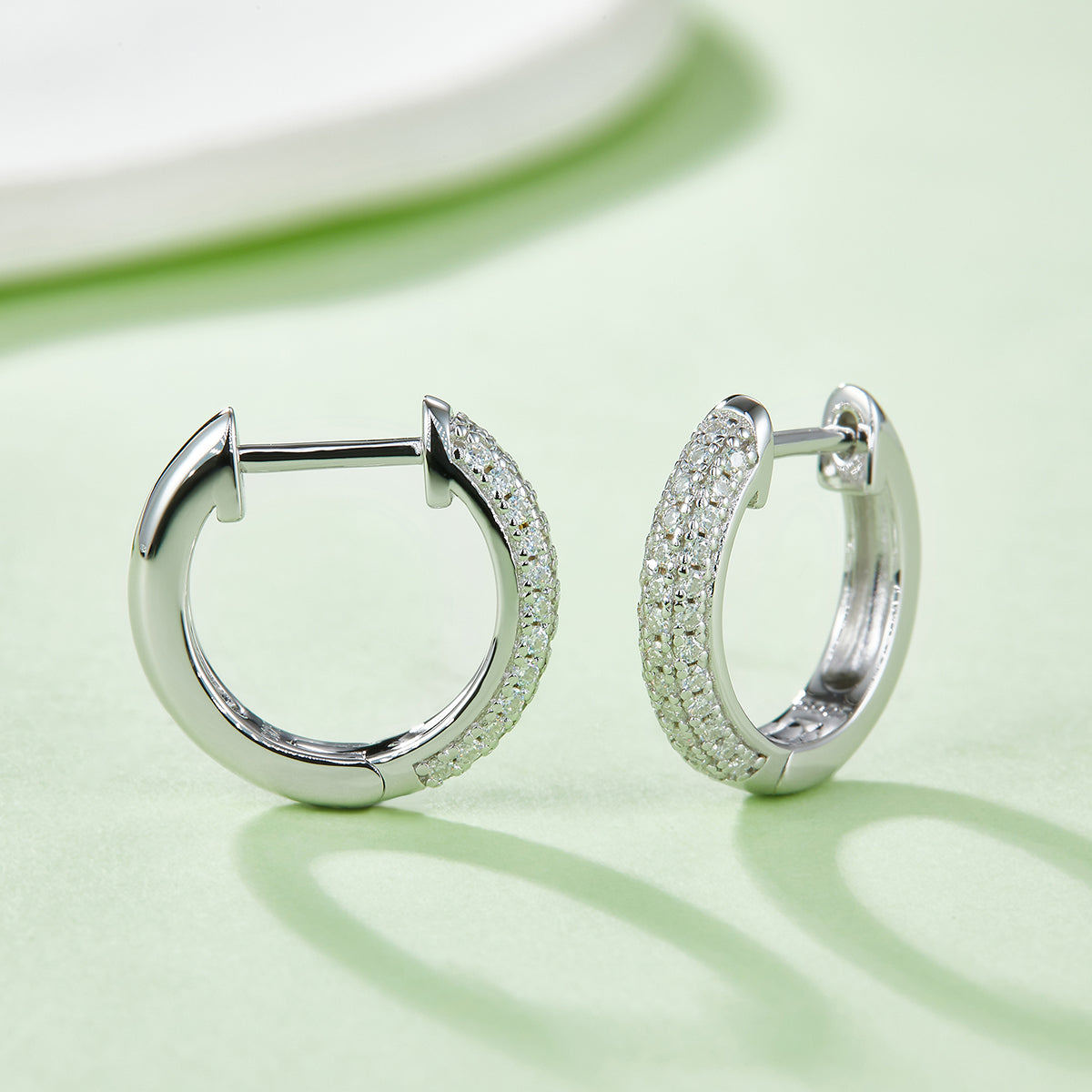 74pcs Moissanite S925 Sterling Silver Huggie Hoop Earrings For Women 15mm 2.8mm Platinum Plated GRA Certificate Gift Box 3 Colors Hypoallergenic