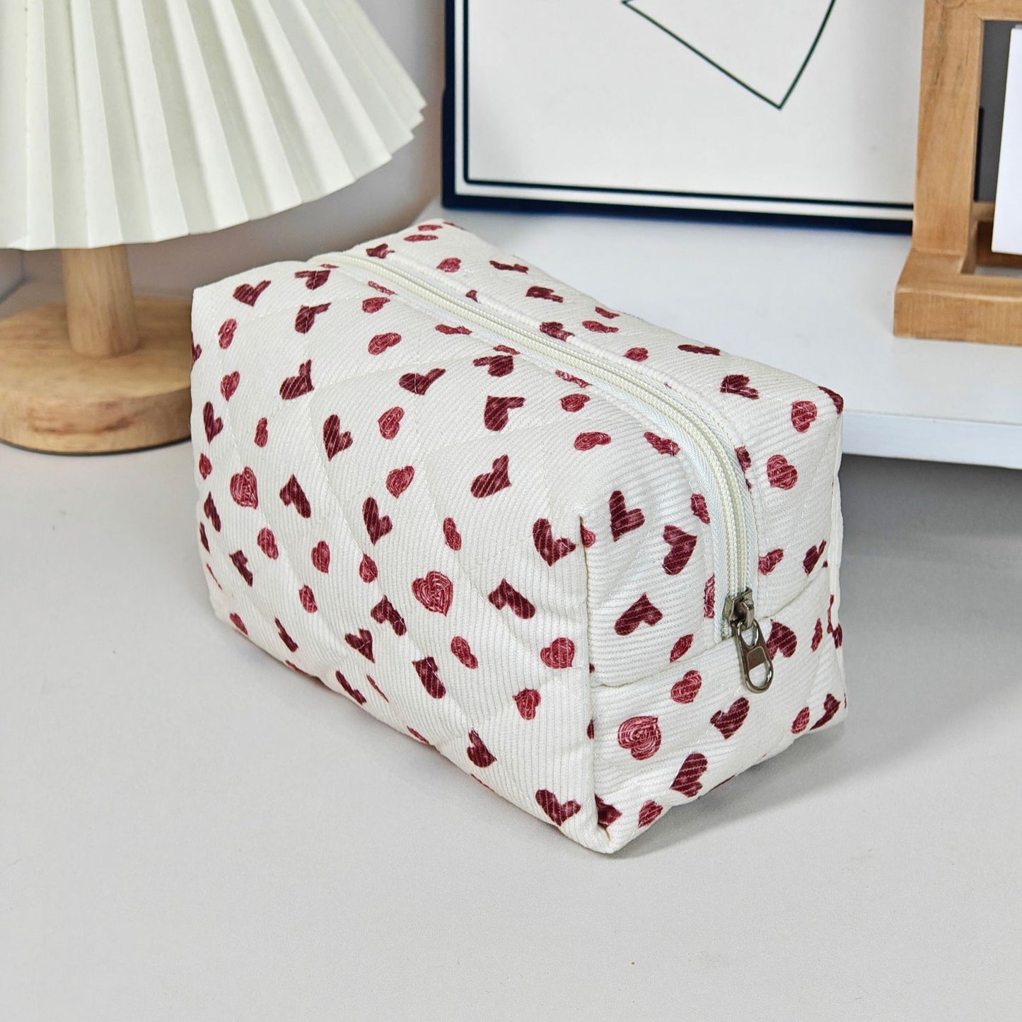Printed Quilted Makeup Large Capacity Portable Toiletry Bag For Travel