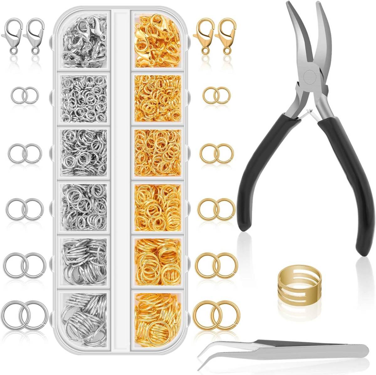 12 Grid Ornament Accessories Combination Suit Opening Connection Ring Lobster Buckle Manual Pliers With Ring Ring