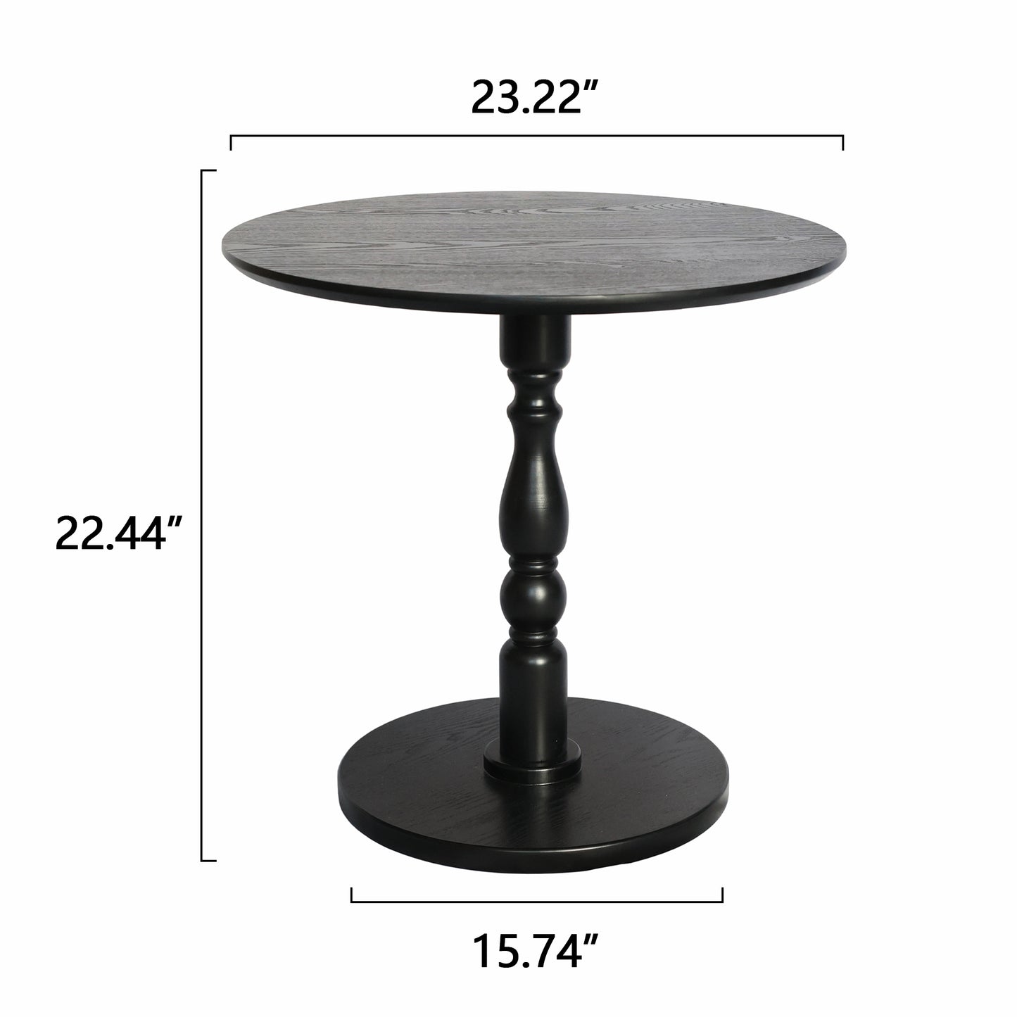 23  Black Accent Round Table, Round Side Table, Small Table For Small Spaces, Modern Accent Nightstand With Solid Wood Leg For Living Room, Bedroom, Corners, And Office  Black