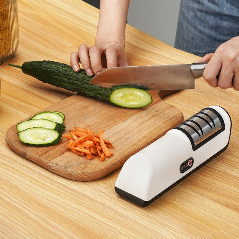 3Speed Electric Knife Sharpener Kitchen Sharpening Polish Tool Stainless Steel R