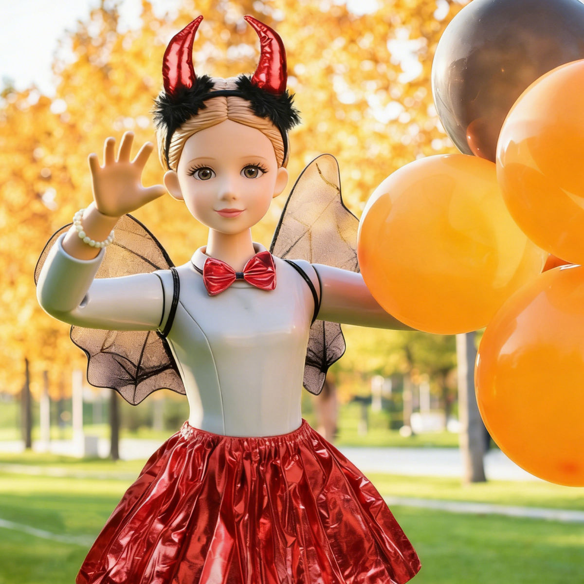Cosplay Accessories Halloween Costume Set, 4-Piece Red Devil Horns Set With Headband, Necklace & Bangle, Demonic Outfit For Carnival & Theme Parties—Party Accessories Set